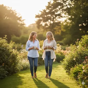 Lotgenoten met de ziekte van Sjögren wandelen samen in de natuur en wisselen ervaringen uit over leven met een auto-immuunziekte.