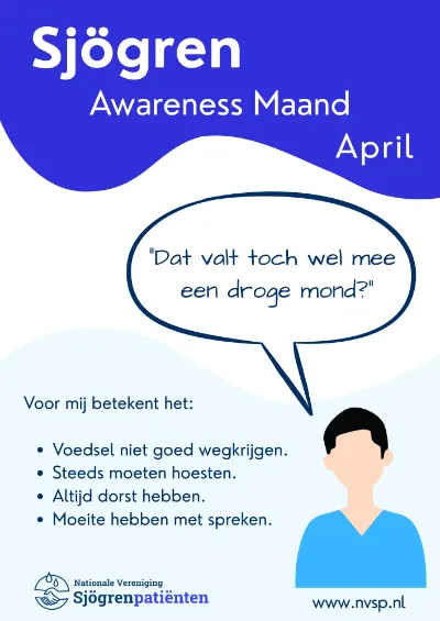 Sjögren Awareness Maand April — infographic over droge mond